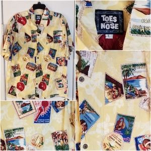 Toes On The Nose Mens Hawaiian Shirt L